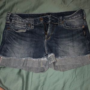 Silver jean shorts
